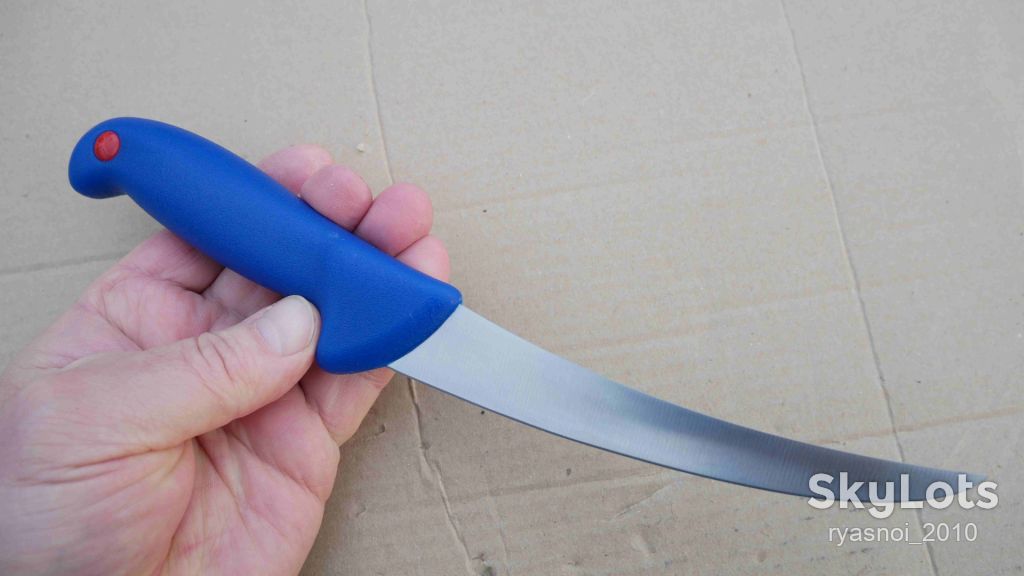 Plys TZHS903 D4, Plastic blue, 40Cr13 Satin, Kitchen Knife, Fixed - фото фото фото 5