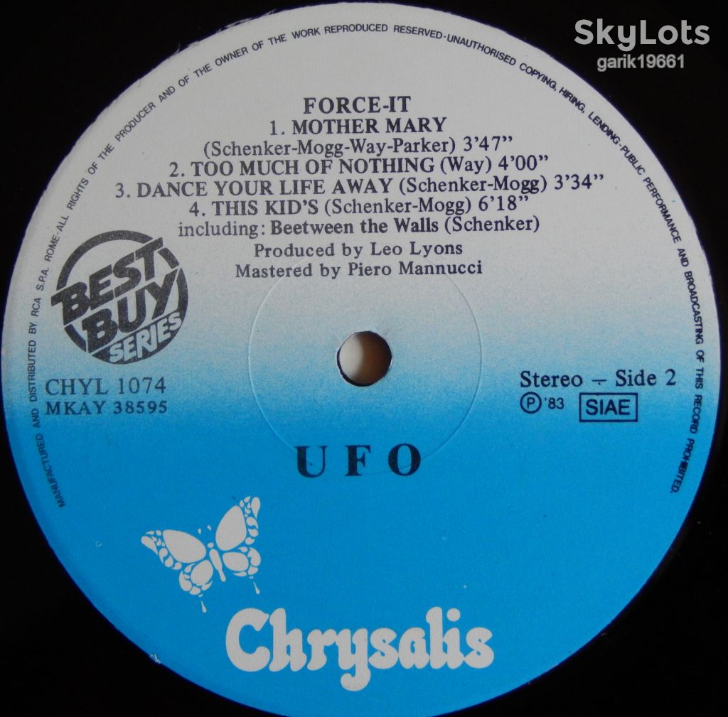 UFO – Force It  (Chrysalis – CHYL 1074, Italy) EX+/EX+ - фото фото фото 3