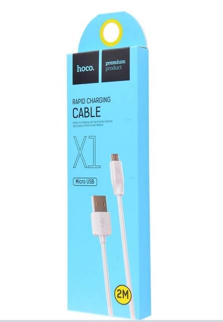 Кабель USB micro USB 2,4 А HOCO X1 Rapid білий Якість! 2 м - фото фото фото 2