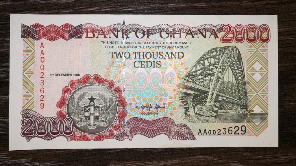 GHANA Гана 2000 седи 5 декабря 1996 Р33. № АА 002... - фото фото фото 1