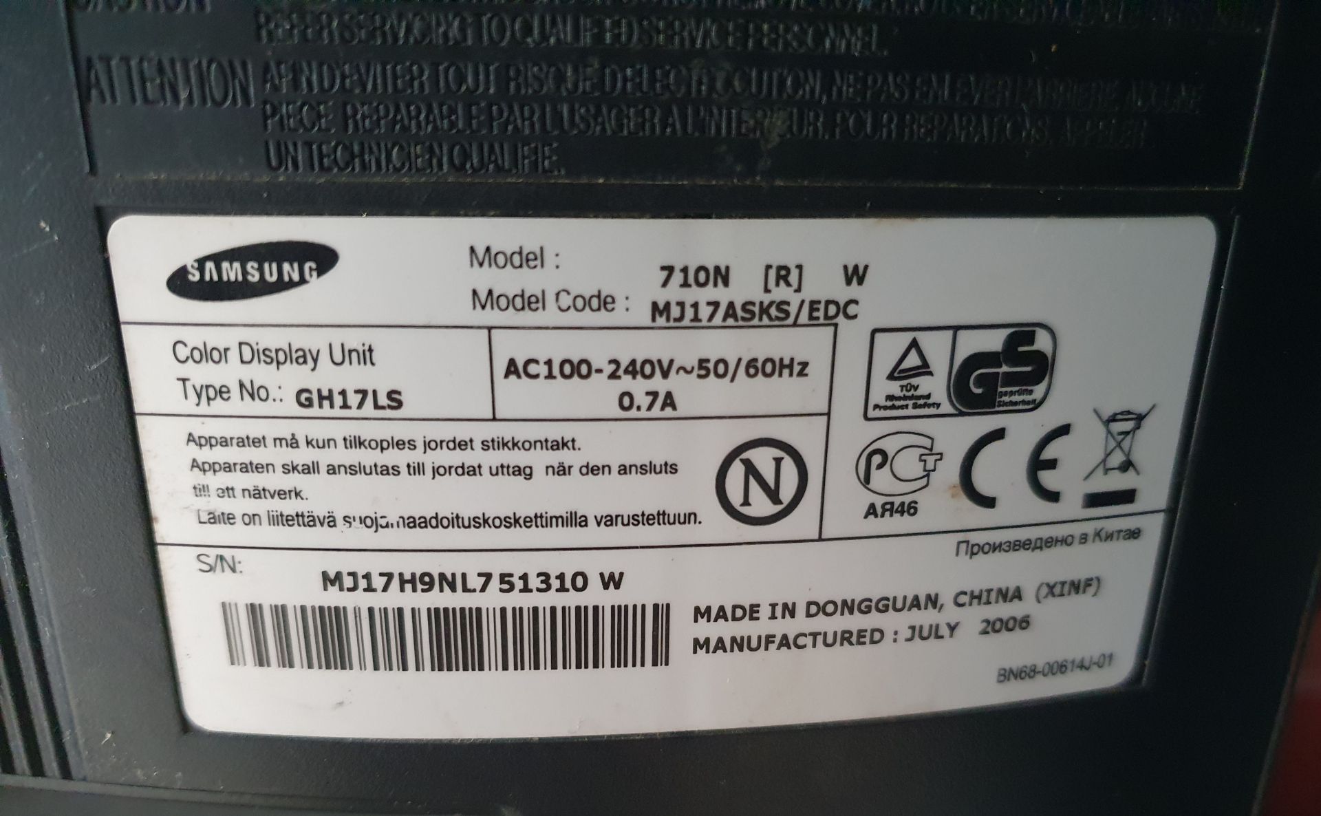 Монітор Samsung 710N - фото фото фото 3