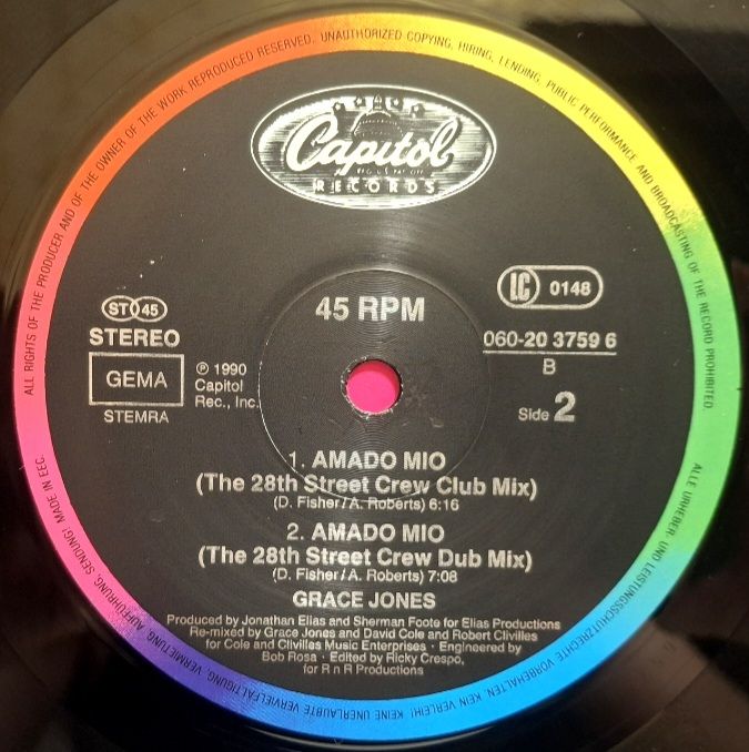 Grace Jones - Amado Mio - 1990.  (EP). 12. Vinyl. Пластинка. EEC. - фото фото фото 3