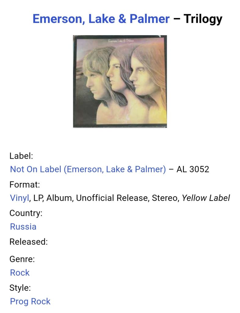 Emerson, Lake &amp; Palmer - Trilogy - 1972.  (LP). 12. Vinyl. Пластинка. Rare. - фото фото фото 4