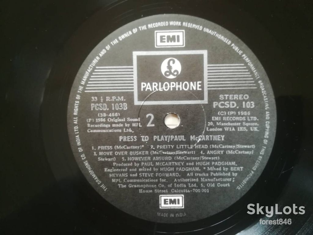 Paul McCartney-Press to play  (2)-Ex.+-Индия - фото фото фото 5