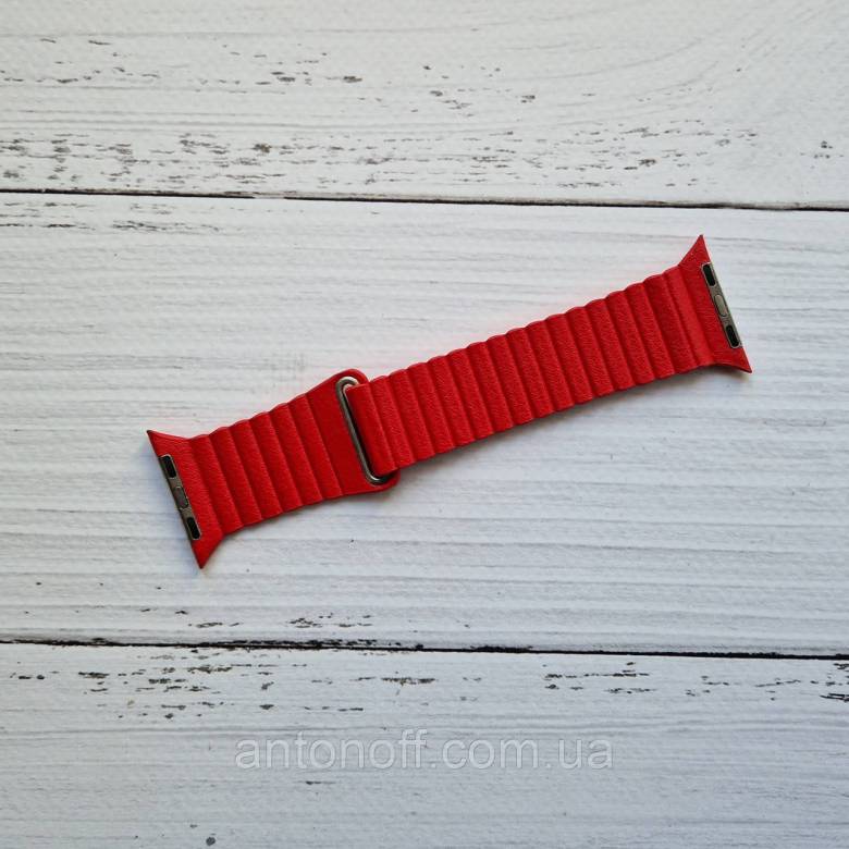 Ремінець Leather Loop Band Apple Watch 42mm Red - фото фото фото 2