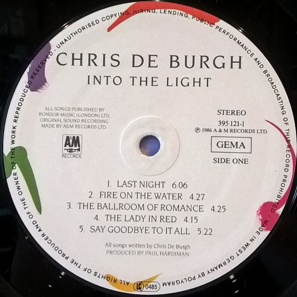 Chris De Burgh - Into The Light -1986.  (LP). 12. Vinyl. Пластинка. Germany. - фото фото фото 4