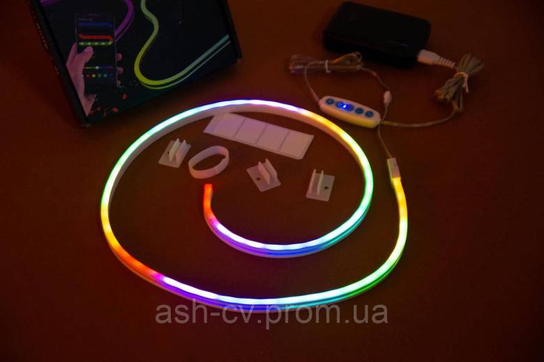 Стрічка, неон, Smart, LED, Neon, Pixel, RGB, USB, з мікрофоном, світломузика, 1 метр - фото фото фото 5