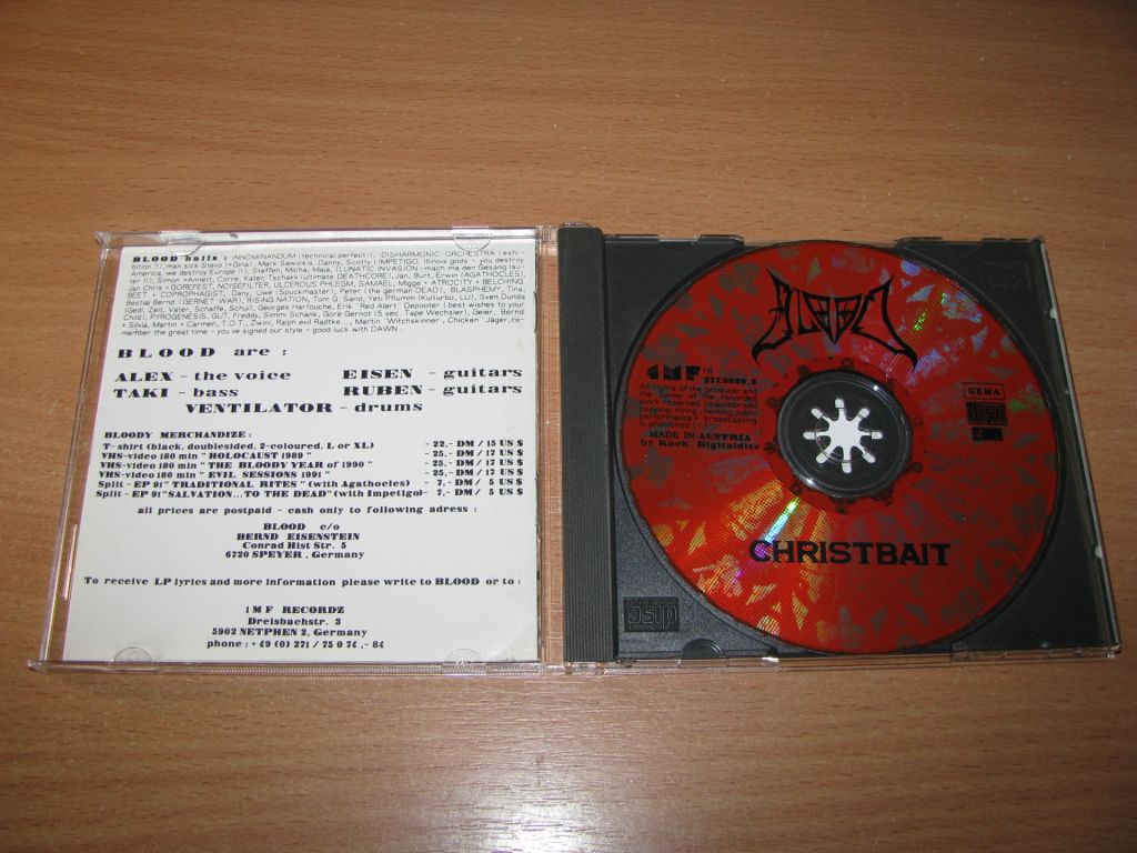 BLOOD - Christbait  (1992 1MF Recordz 1st press) - фото фото фото 1