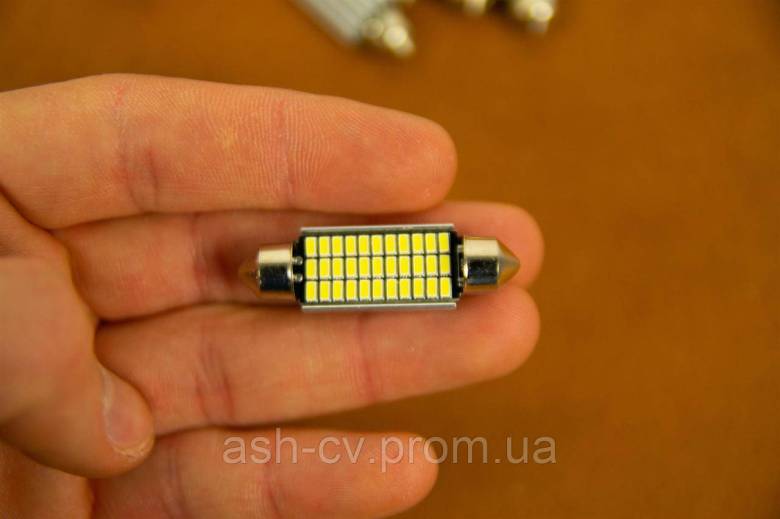 Лампочка, автомобільна, LED, C5W, 1шт, 41мм, 33 LED, з радіатором - фото фото фото 1