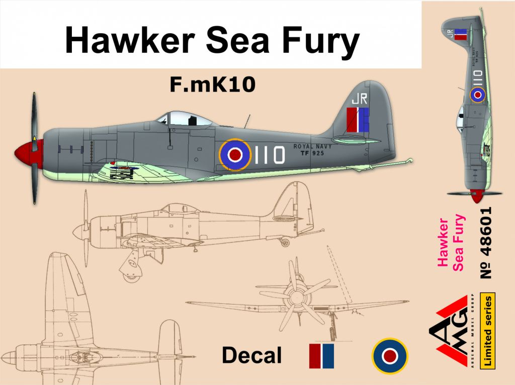 AMG 48601 Hawker Sea Fury Mk.X RAF, 1/48 масштаб - фото фото фото 0