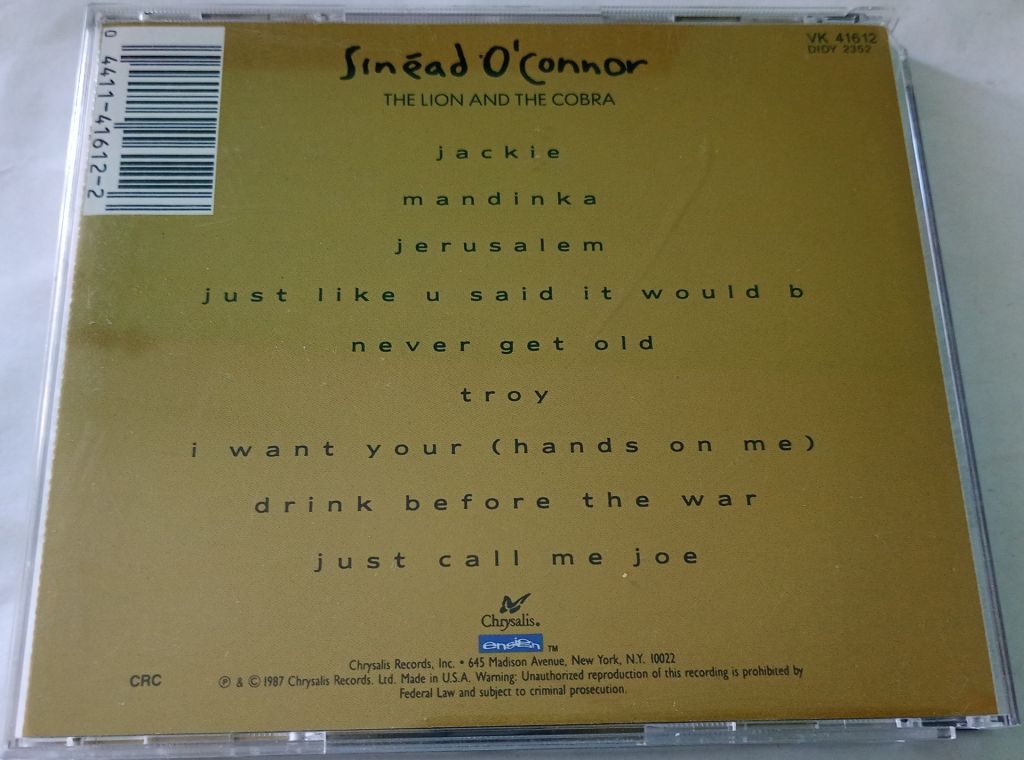 SINEAD O'CONNOR The Lion And The Cobra  CD US - фото фото фото 2