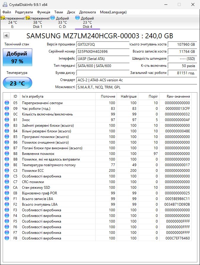 240Gb SSD Samsung PM863a SATAIII 2.5" - фото фото фото 1