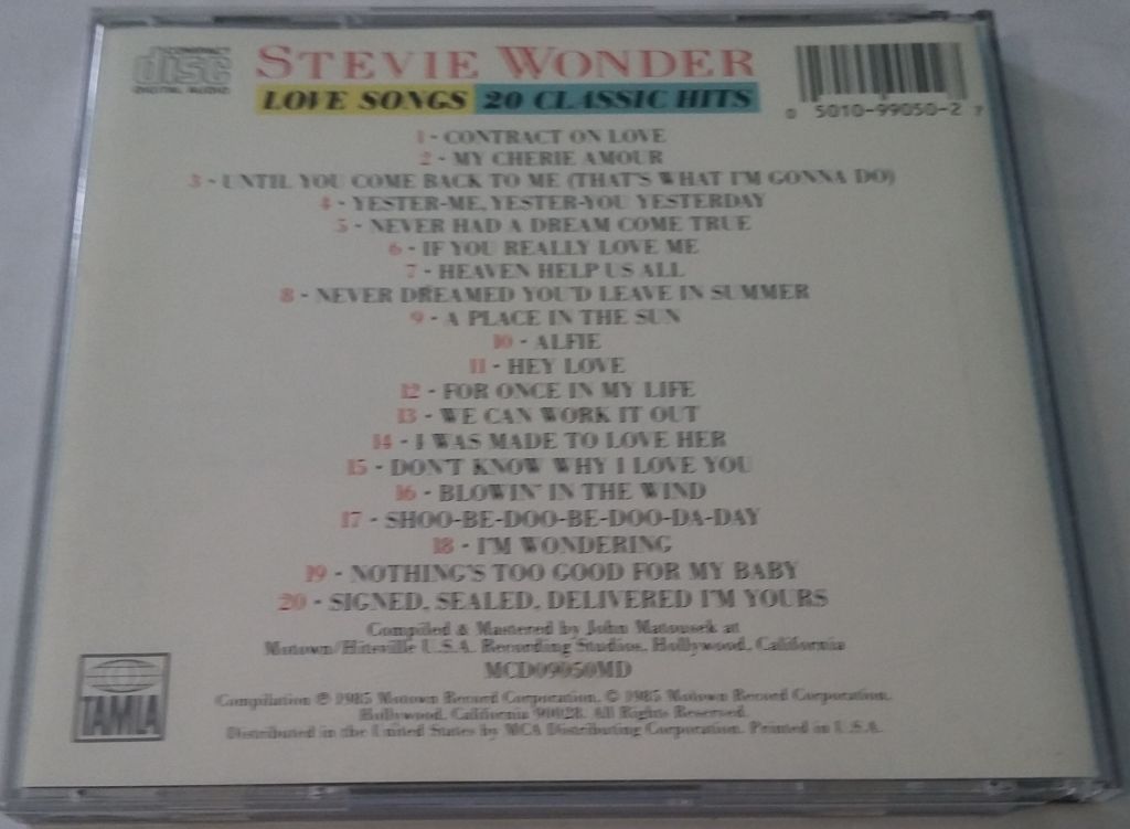 STEVIE WONDER Love Songs: 20 Classic Hits CD  US - фото фото фото 2