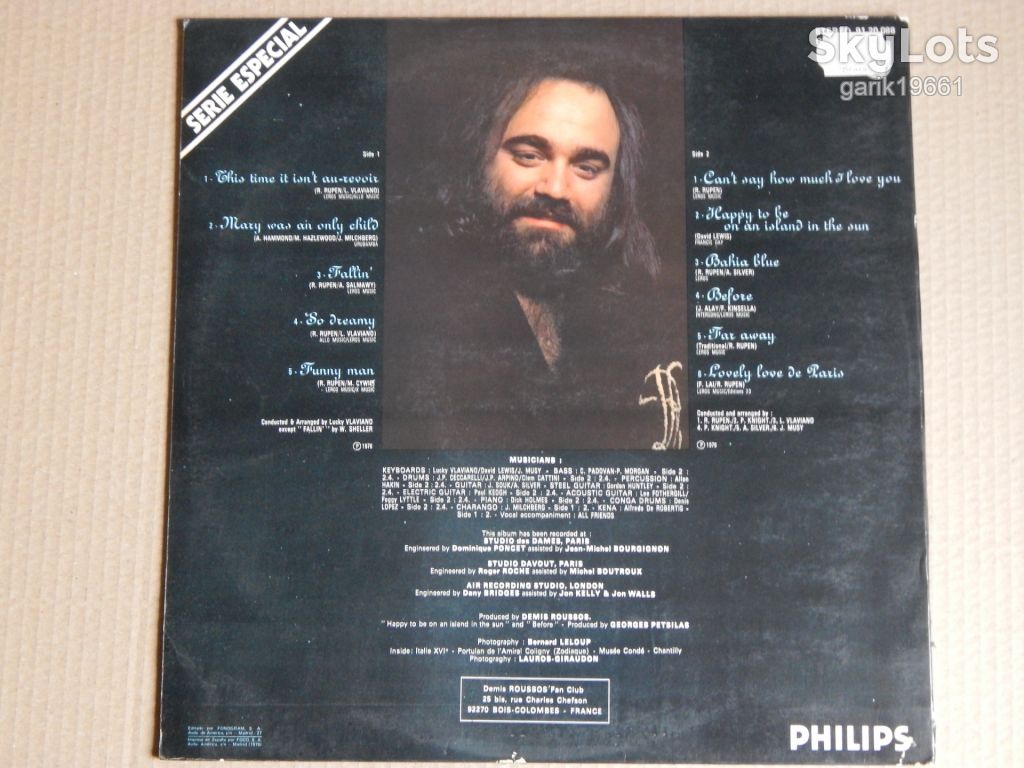 Demis Roussos ‎– Happy To Be...  (Philips ‎– 91 20 088, Spain) EX+/NM- - фото фото фото 1