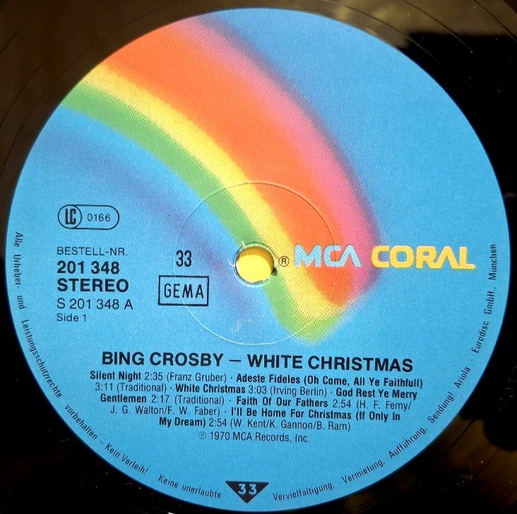Bing Crosby - White Christmas - 1942.  (LP). 12. Vinyl. Пластинка. EEC. - фото фото фото 2