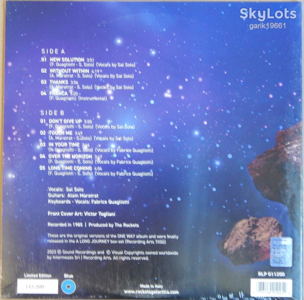Rockets – One Way  (Intermezzo srl – RLP 011200, Blue Vinyl, Numbered, Italy) Sealed - фото фото фото 1