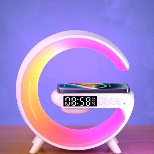 Розумний Нічний світильник G63 міні з Bluetooth Колонкою бездротовою зарядкою 10W - фото фото фото 3