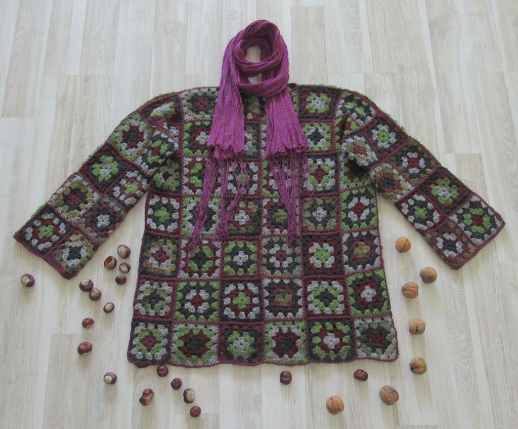 Handmade в'язаний джемпер бабусин квадрат ручна робота бохо - фото фото фото 5