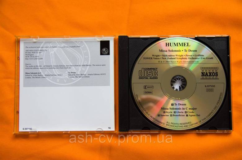 Музичний диск CD. HUMMEL - Missa Solemnis - фото фото фото 5