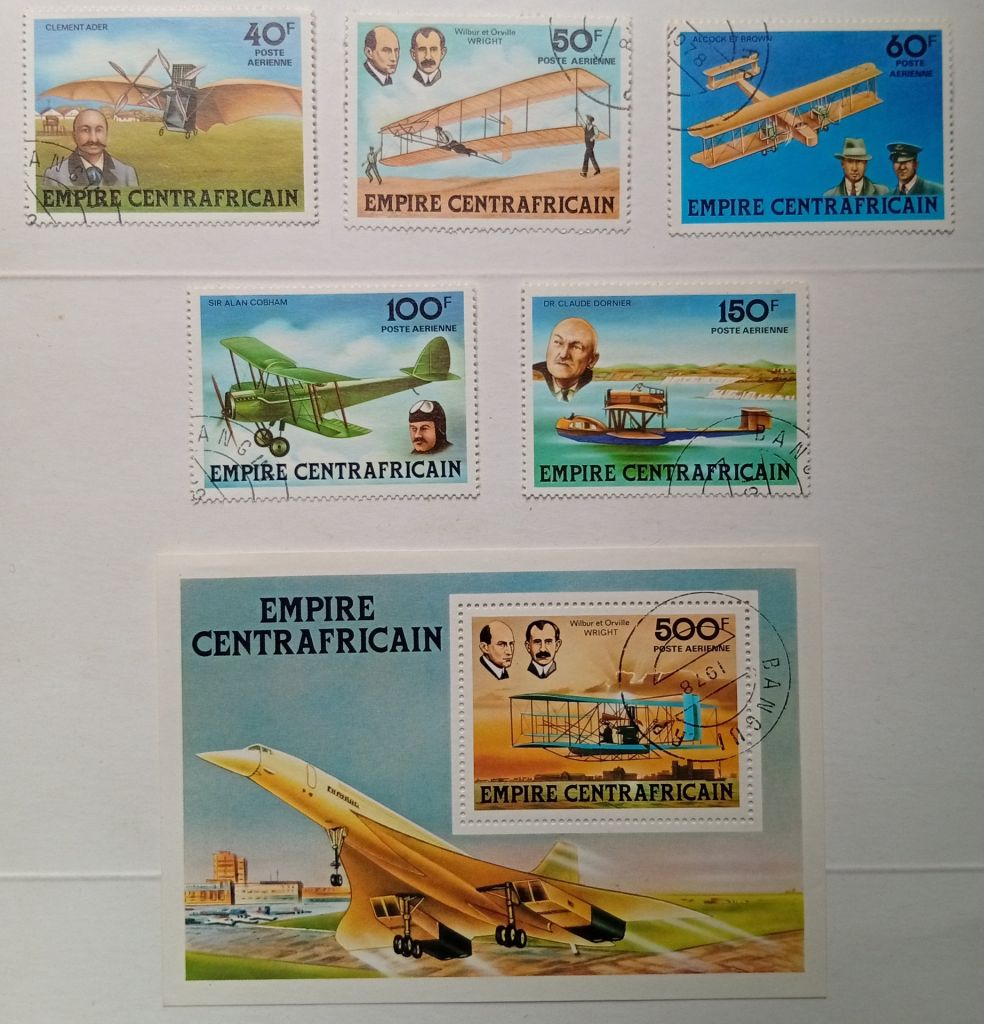 ЦАР 1978 История авиации, самолеты, гашеные  (КЦ=8 евро) - фото фото фото 0