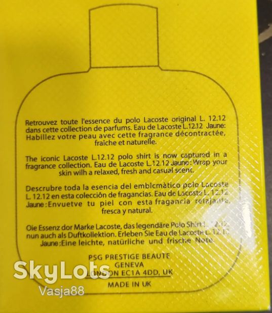 Lacoste Yellow L. 12.12   (Jaune) Чоловічі   (Лакост Єллоу)100 мл  БЕЗКОШТОВНА ДОСТАВКА НП - фото фото фото 1