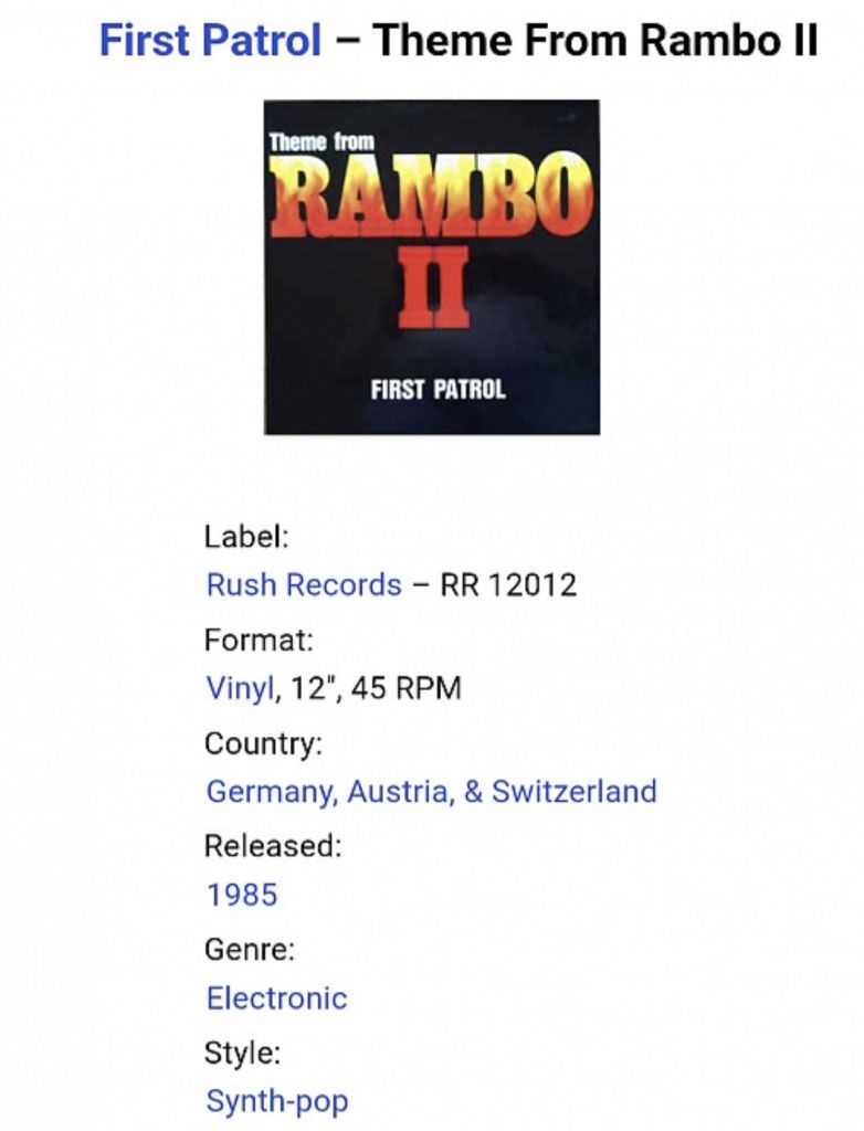Stallone - Rambo II. First Patrol - 1985.   (EP). 12. Vinyl. Пластинка. Germany. - фото фото фото 4