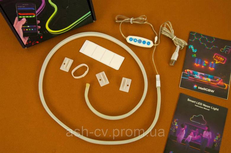 Стрічка, неон, Smart, LED, Neon, Pixel, RGB, USB, з мікрофоном, світломузика, 1 метр - фото фото фото 1