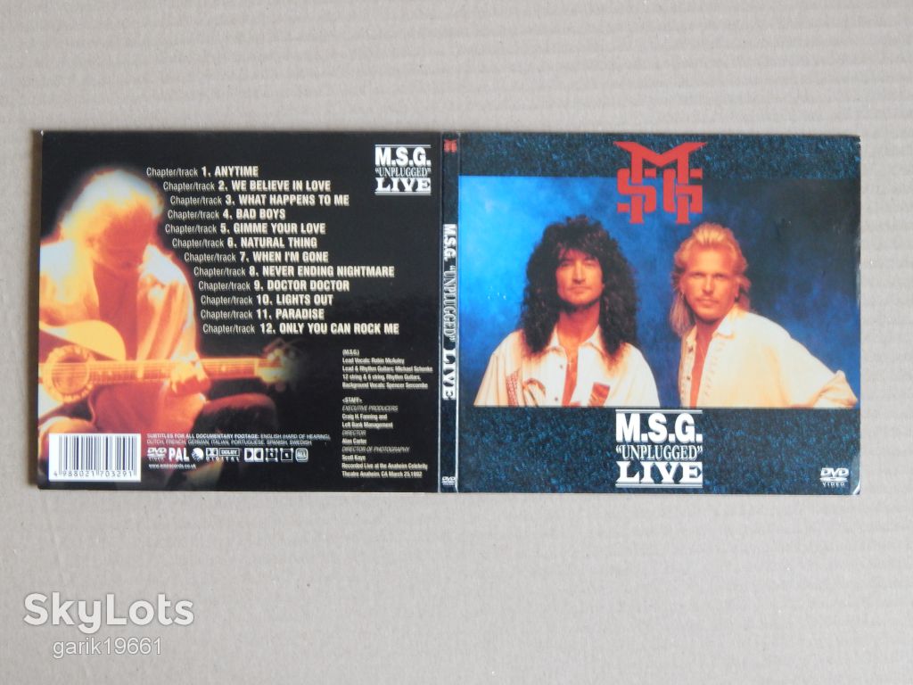M.S.G. ‎– "Unplugged" Live (DVD, Unofficial Release, Digipak) - фото фото фото 2
