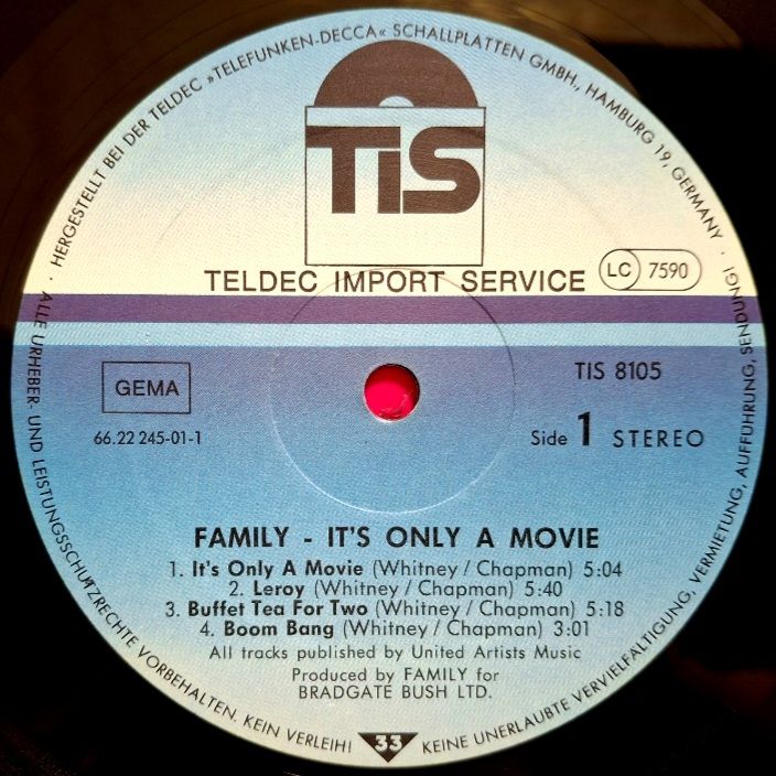 Family - It's Only a Movie - 1973.  (LP). 12. Vinyl. Пластинка. Germany. - фото фото фото 2