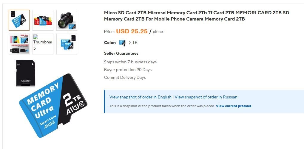 Micro Card SD Card 2TB Memory Card Class 10, НОВА - фото фото фото 1