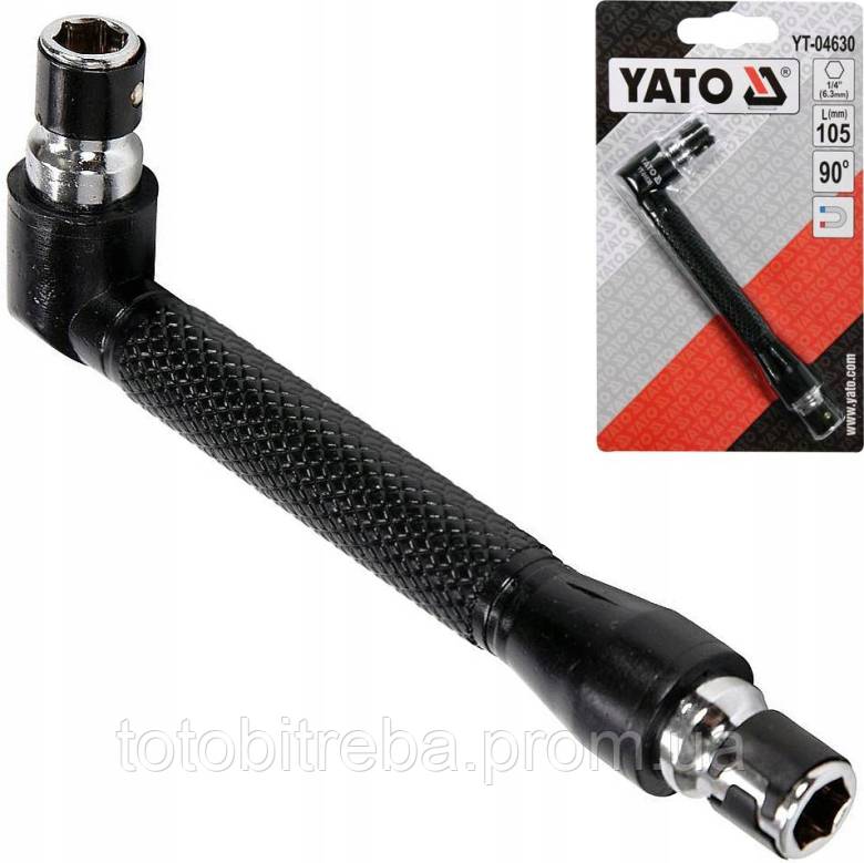 Кутовий тримач для викруткових біт 1/4" 105 мм 90 YATO YT-04630 - фото фото фото 1