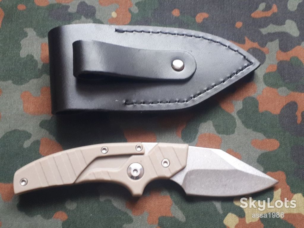 Туристичний Ніж Microtech Transformer M390 Пустеля,2в1 складний EDC,Push dagger тичковий в чехлі - фото фото фото 4