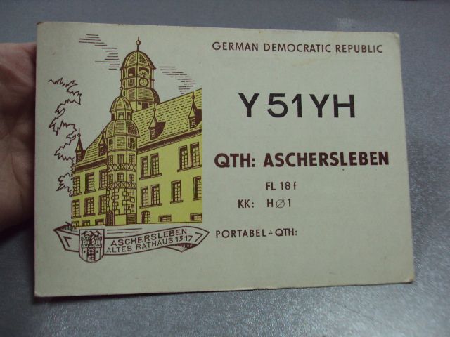 карточка радиообмена QSL германия ашерслебен 1980 №2382 - фото фото фото 2