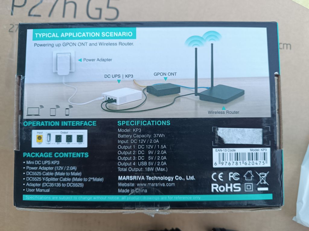 Новый ДБЖ для роутера ONU MARSRIVA 14000mAh Smart Mini DC UPS KP3 - фото фото фото 8
