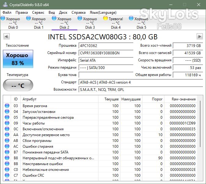 Накопитель SSD 2.5" 80GB - Intel SSDSA2CW080G3 - 70-83% - РАБОЧИЙ - фото фото фото 9