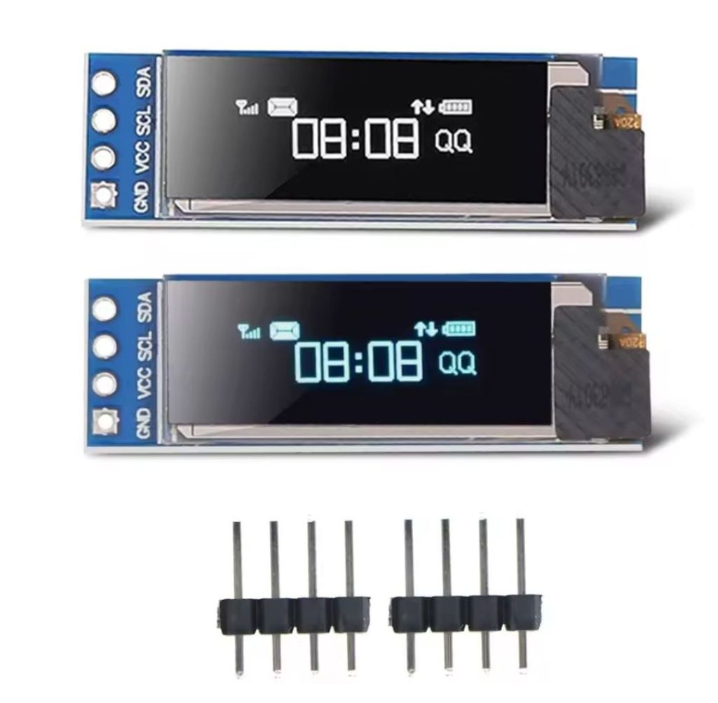 OLED дисплей 0.91" SSD1306 I2C 128x32 для Arduino / ESP32 I2C  (синій, білий) - фото фото фото 1