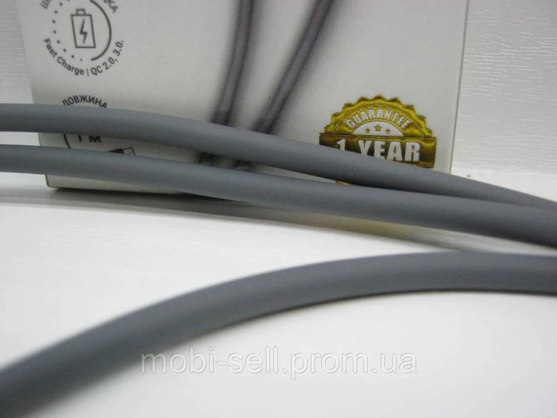 Кабель 12W USB-microUSB Cyboo силиконовое покрытие серый - фото фото фото 1