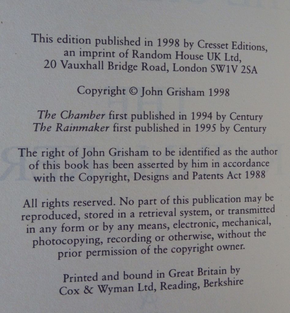 Chamber The Rainmaker The John Grisham English на Английском книга - фото фото фото 2