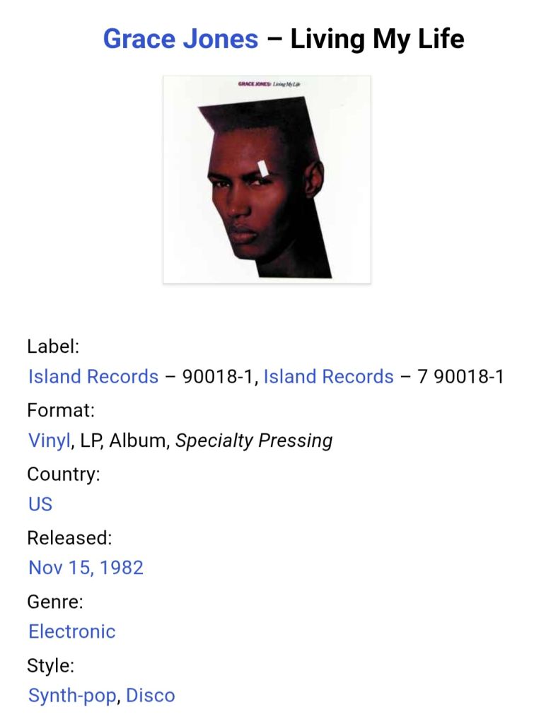 Grace Jones - Living My Life - 1982.  (LP). 12. Vinyl. Пластинка. USA. - фото фото фото 7