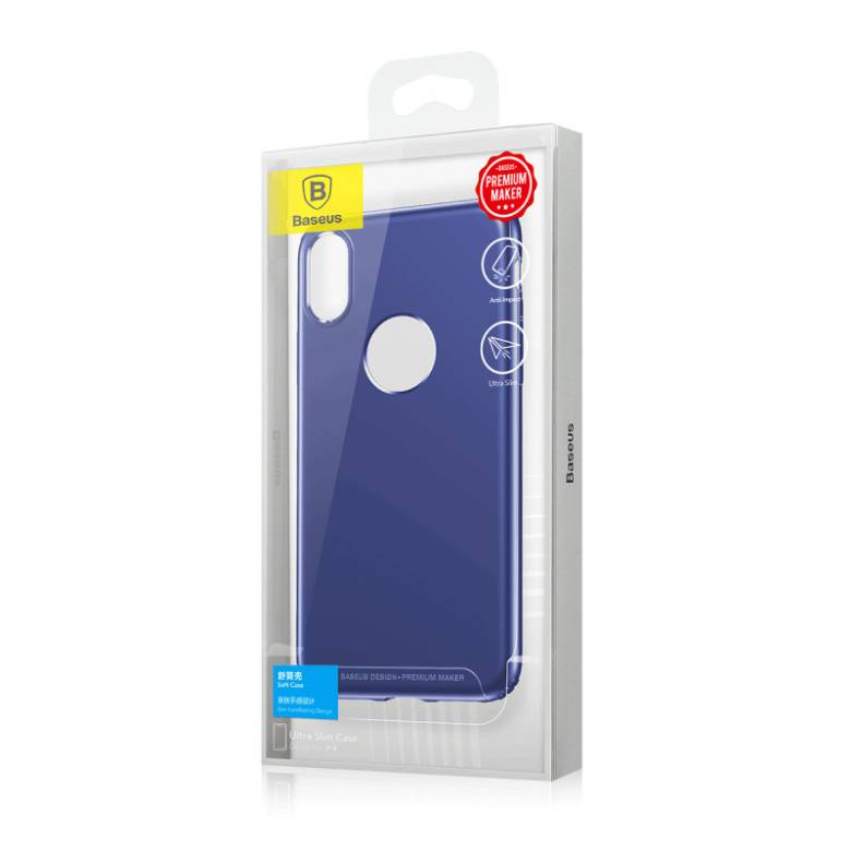 Чехол Baseus для iPhone X/Xs Soft Case Blue (WIAPIPHX-SJ03) - фото фото фото 5