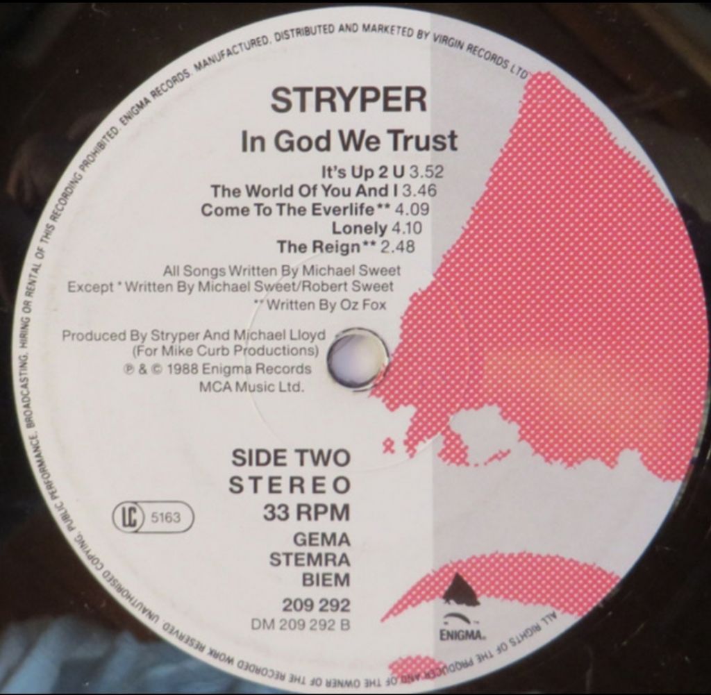 Stryper - In God We Trust - 1988.   (LP). 12. Vinyl. Пластинка. Germany - фото фото фото 3