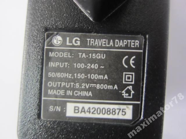 ЗАРЯДКА ЗАРЯДНОЕ LG TA-15GU 7020 ОРИГИНАЛ - фото фото фото 1
