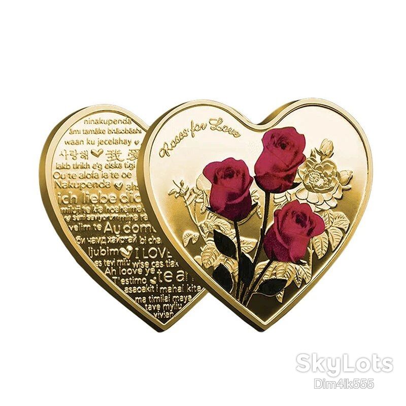 Памятная монета День Святого Валентина I Love You Gold - фото фото фото 3