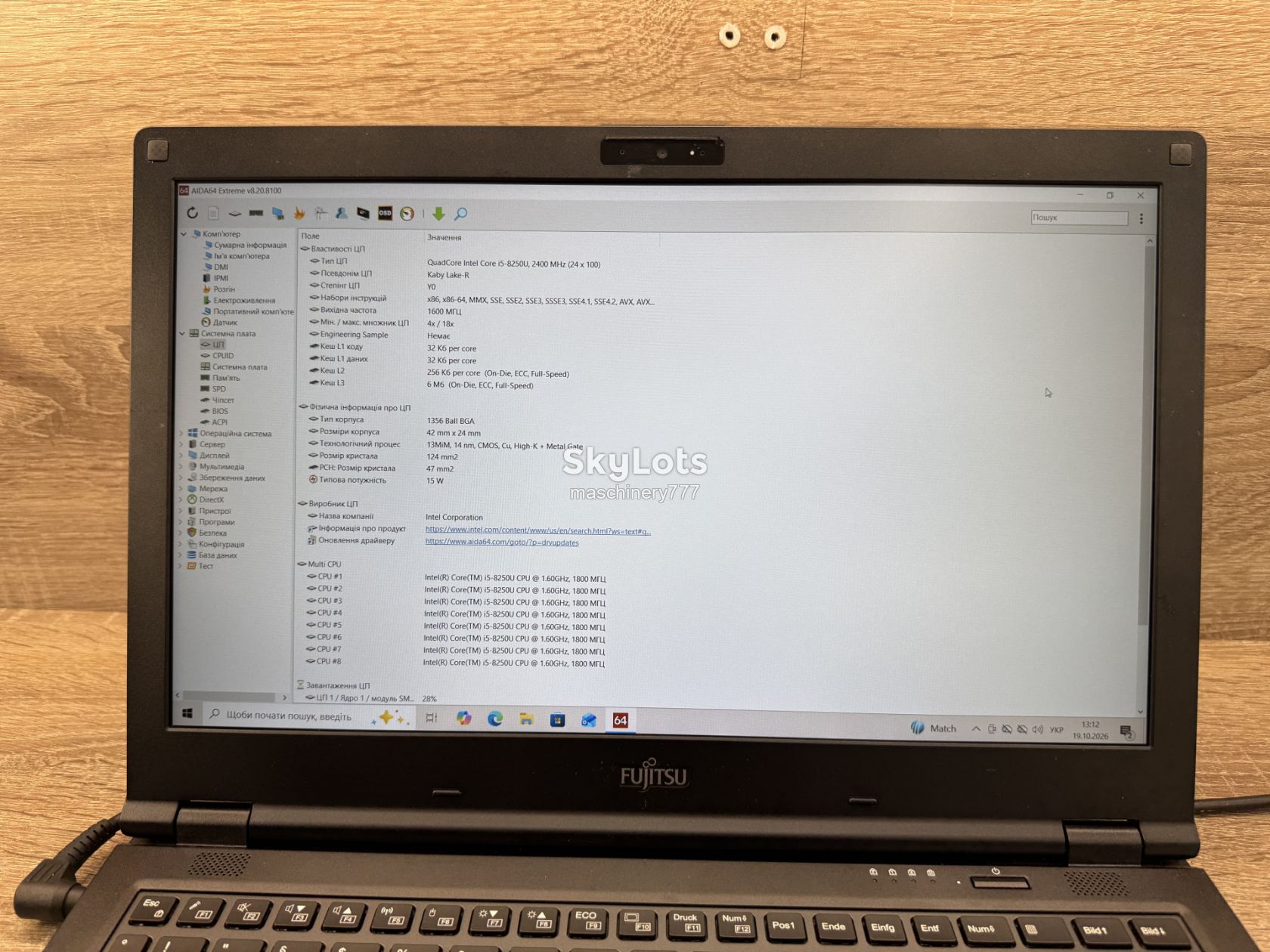 ноутбук fujitsu e558-intel core i5-8250u-8gb ram ddr4-№ss250 - фото фото фото 12