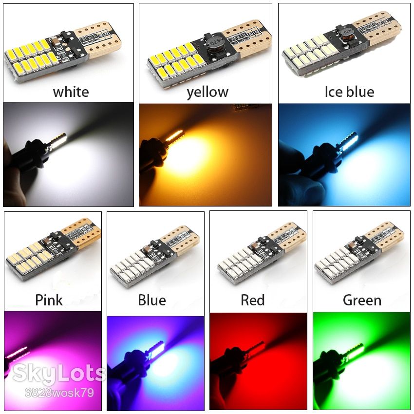5W5 T10 LED Bulb Canbus светодиодная лампа автомобильная  (желтый теплый белый 3500К) - фото фото фото 4