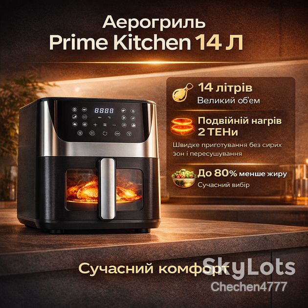 Аерогриль Prime Kitchen AF1012DT 14L  (2 тени) - фото фото фото 0
