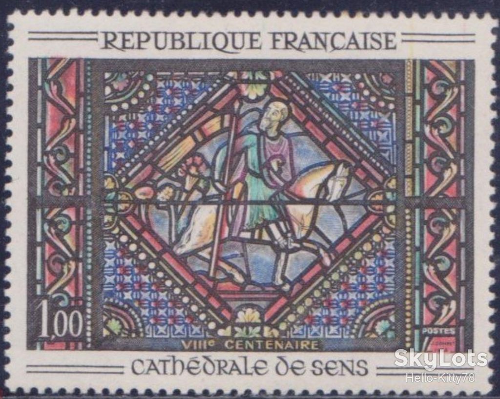 Франция 1965 искусство витраж Mi 1513 MNH - фото фото фото 0