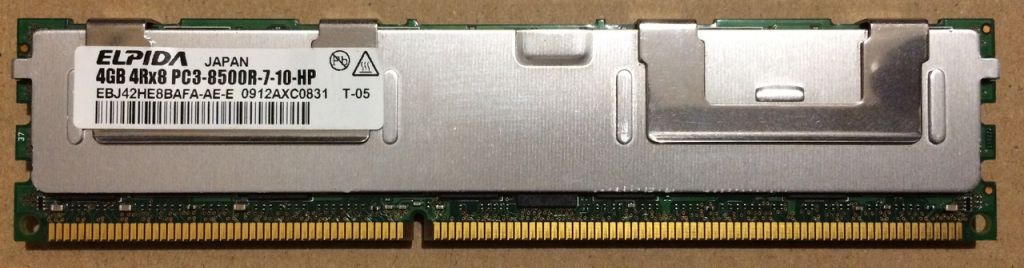 4GB DDR3 1066MHz Elpida 8500R 4Rx8 PC3 REG ECC RAM Серверна оперативна пам'ять - фото фото фото 0