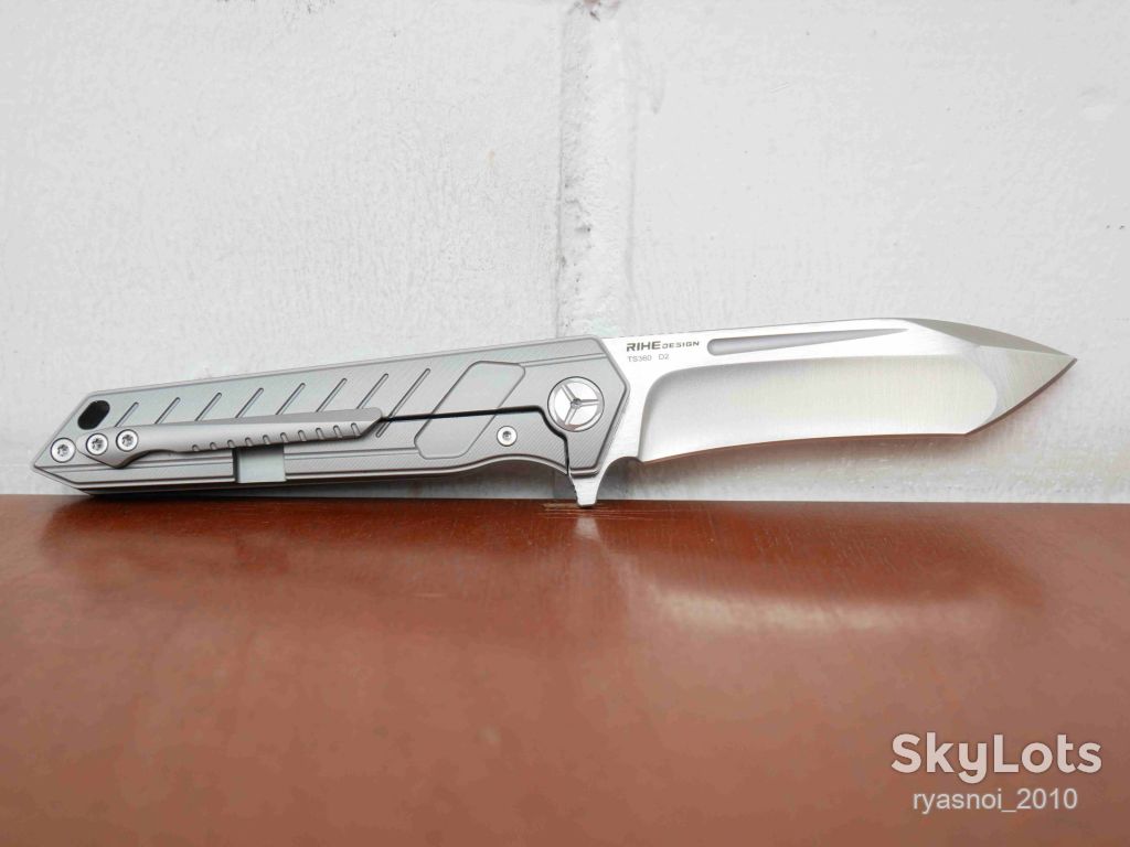 TwoSun TS360-Titanium, D2 Satin, RIHE Design, Tactical, Ceramic Ball Bearing, EDC, Frame Lock - фото фото фото 12