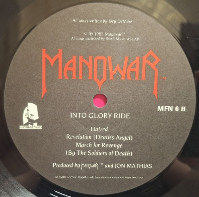Manowar - Into Glory Ride - 1983.   (LP). 12. Vinyl. Пластинка. UK. - фото фото фото 5